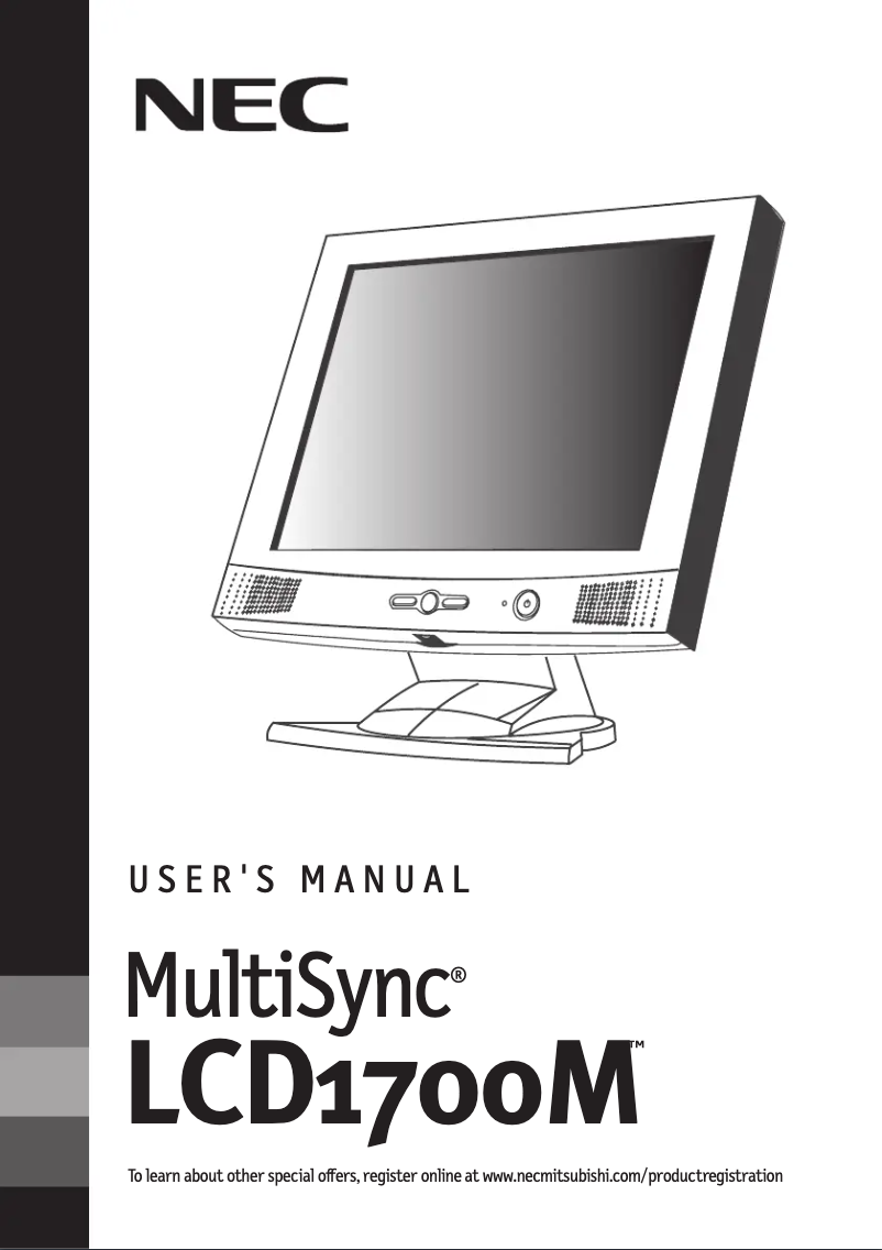 Image de la première page du manuel de l'appareil MultiSync LCD1700M