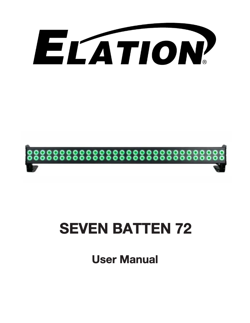 Page 1 de la notice Manuel utilisateur Elation Seven Batten 72