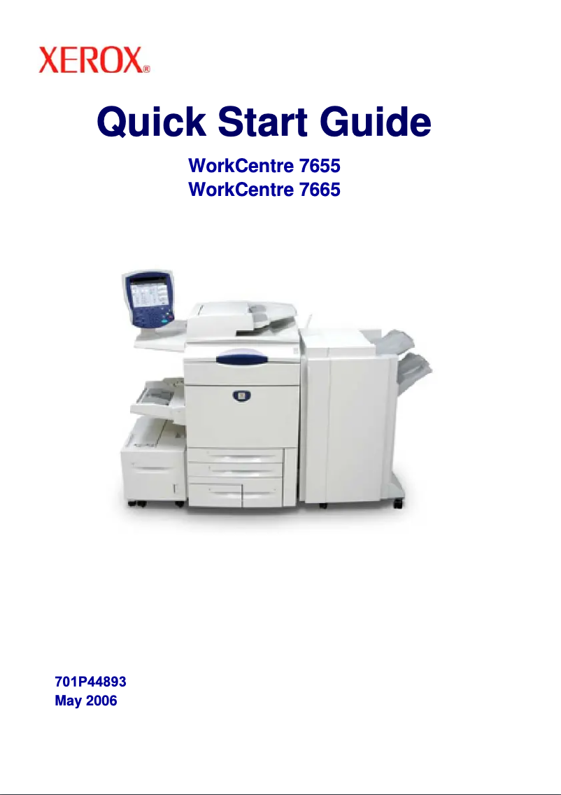 Page n°1 - Guide de démarrage rapide Xerox WorkCentre 7665