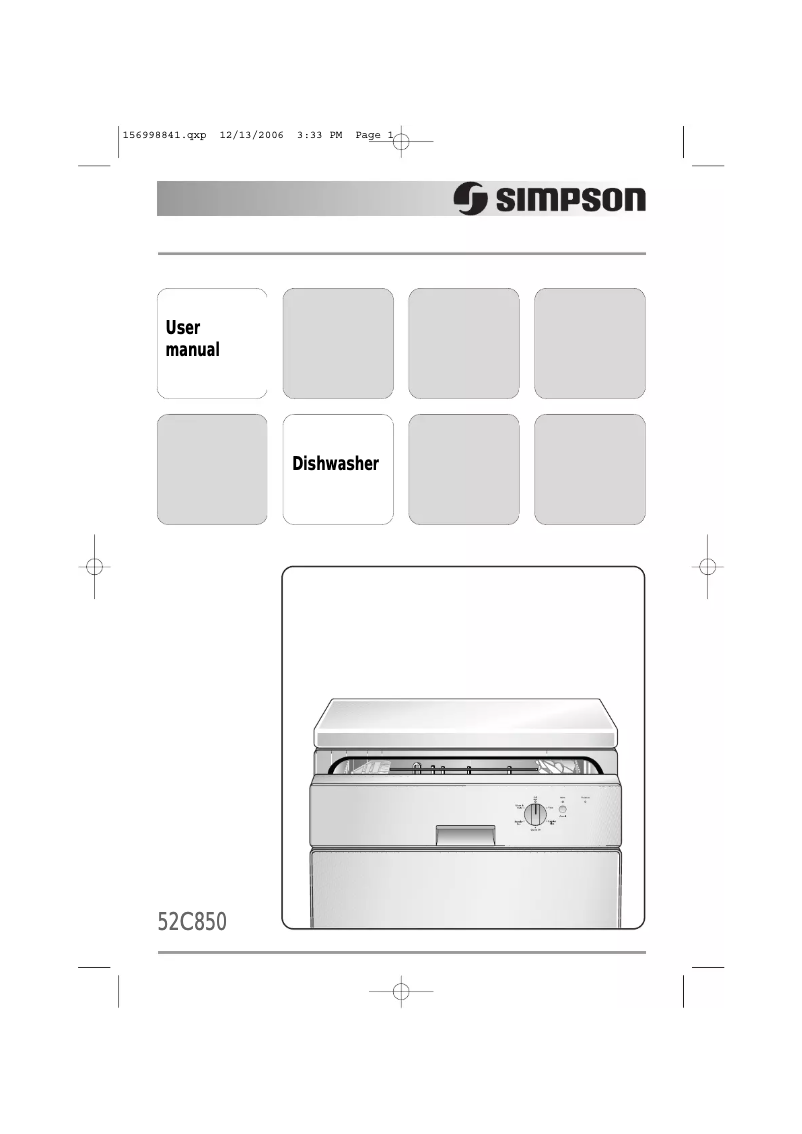 Page n°1 - Manuel utilisateur Simpson 52C850