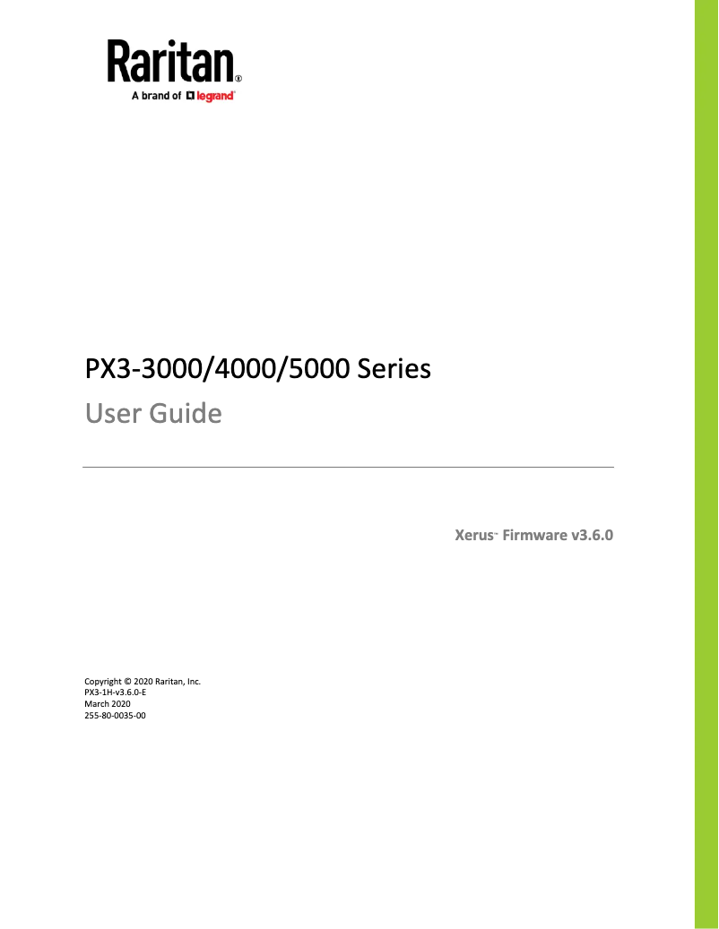 Page 1 de la notice Manuel utilisateur Raritan PX3-5996U-K2