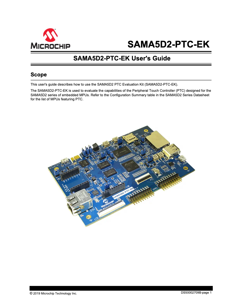 Imagen de la primera página del manual del dispositivo ATSAMA5D27-SOM1