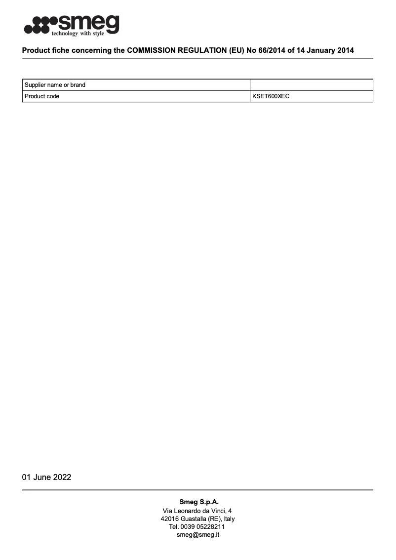 Image de la première page du manuel de l'appareil KSET600XEC