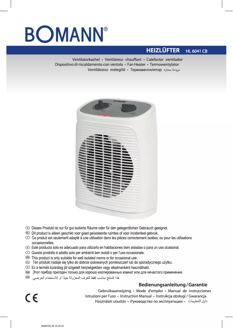 Page 1 de la notice Manuel utilisateur Bomann HL 6041 CB