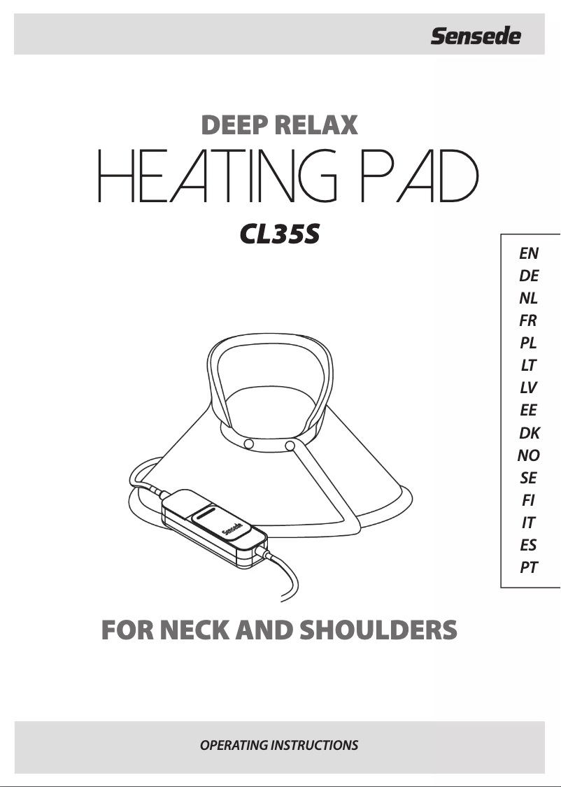 Page n°1 - Manuel utilisateur Sensede Heating Pad CL35S