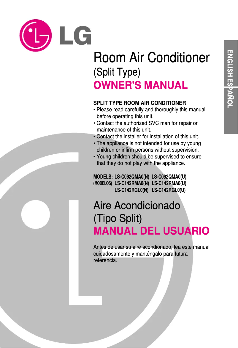 Image de la première page du manuel de l'appareil TSNC102LBA0