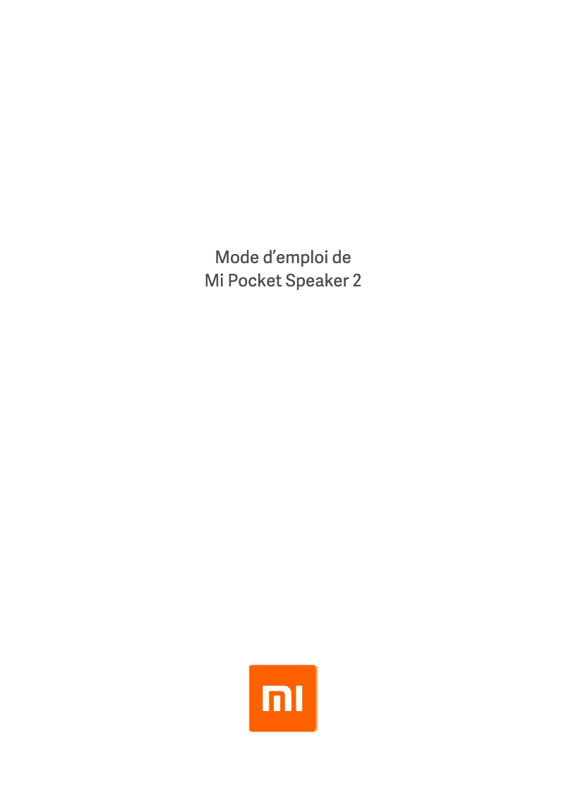 Image de la première page du manuel de l'appareil Mi Pocket Speaker 2