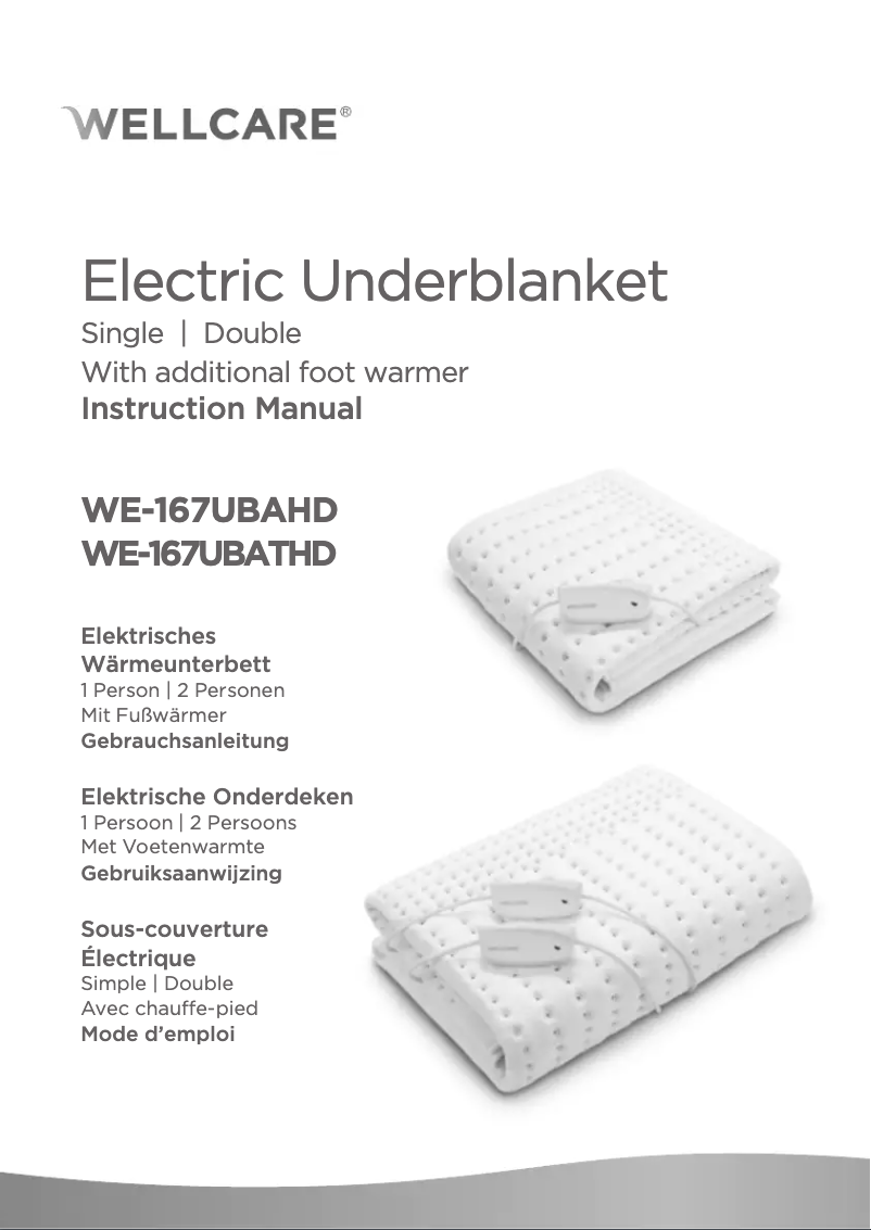 Page n°1 - Manuel utilisateur Wellcare WE-167UBATHD