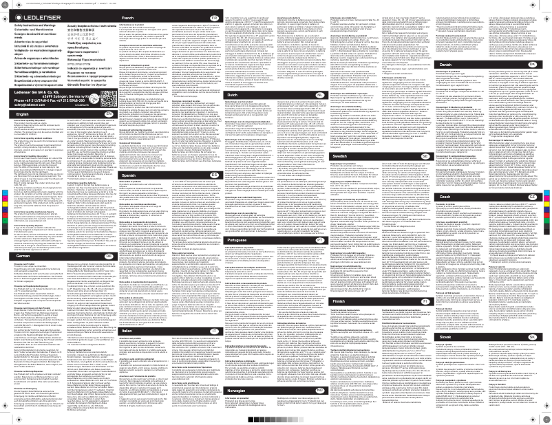 Page 1 de la notice Manuel utilisateur Ledlenser NEO1R