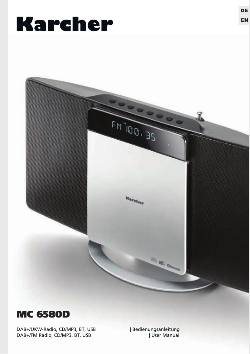 Page 1 de la notice Manuel utilisateur Kärcher MC 6580D