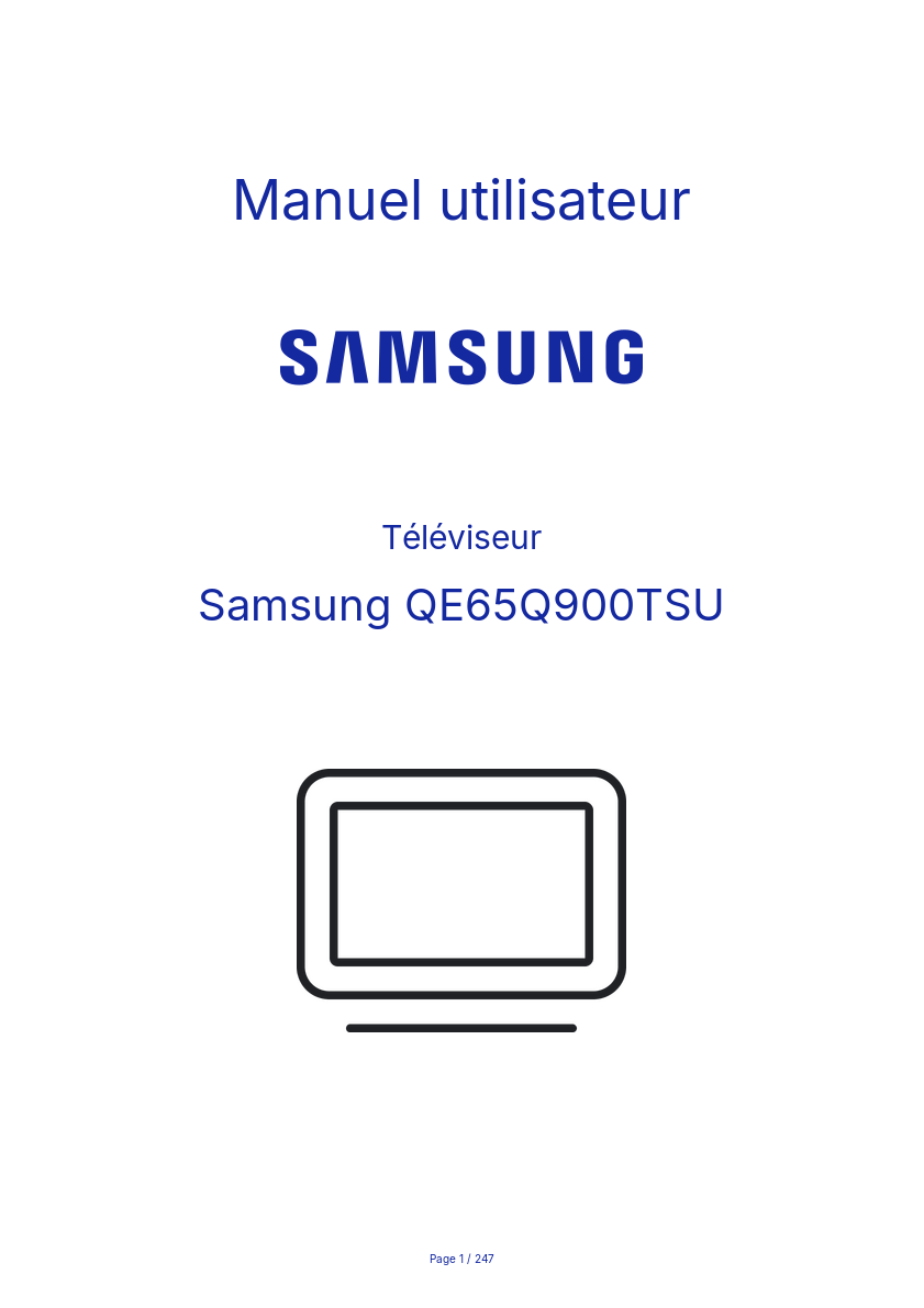 Page n°1 - Manuel utilisateur Samsung QE65Q900TSU