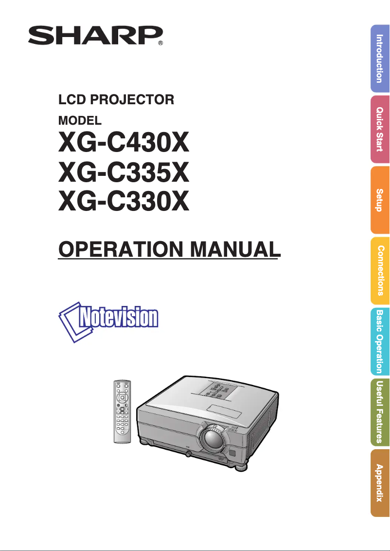 Page n°1 - Manuel utilisateur Sharp XG-C335X