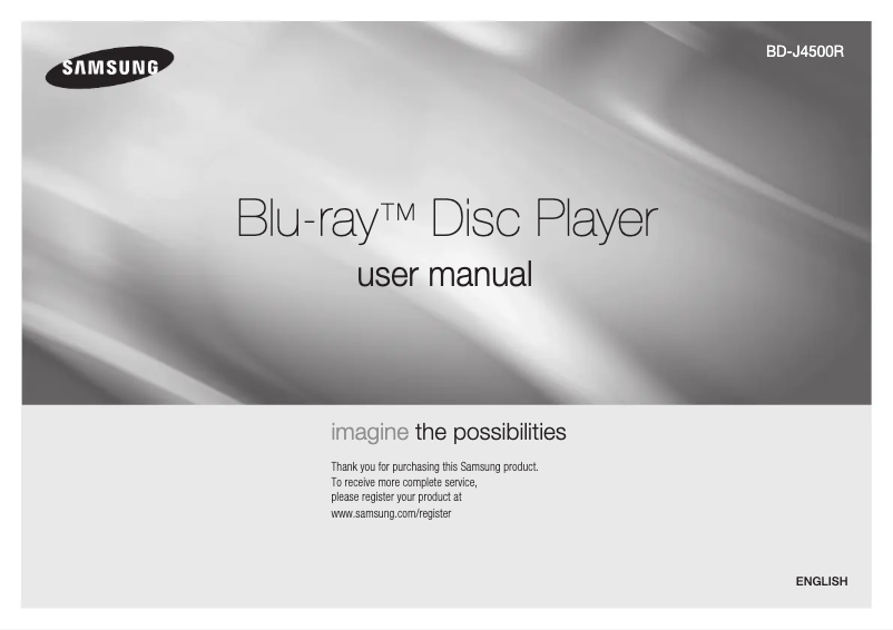 Page n°1 - Manuel utilisateur Samsung BD-J4500