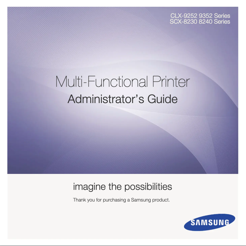 Page n°1 - Manuel utilisateur Samsung MultiXpress CLX-9250ND