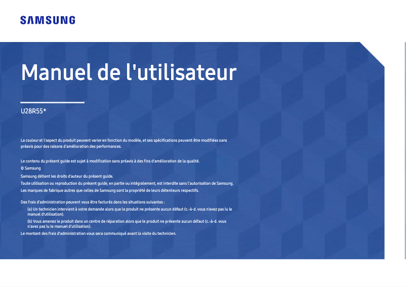 Image de la première page du manuel de l'appareil U28R550UQU