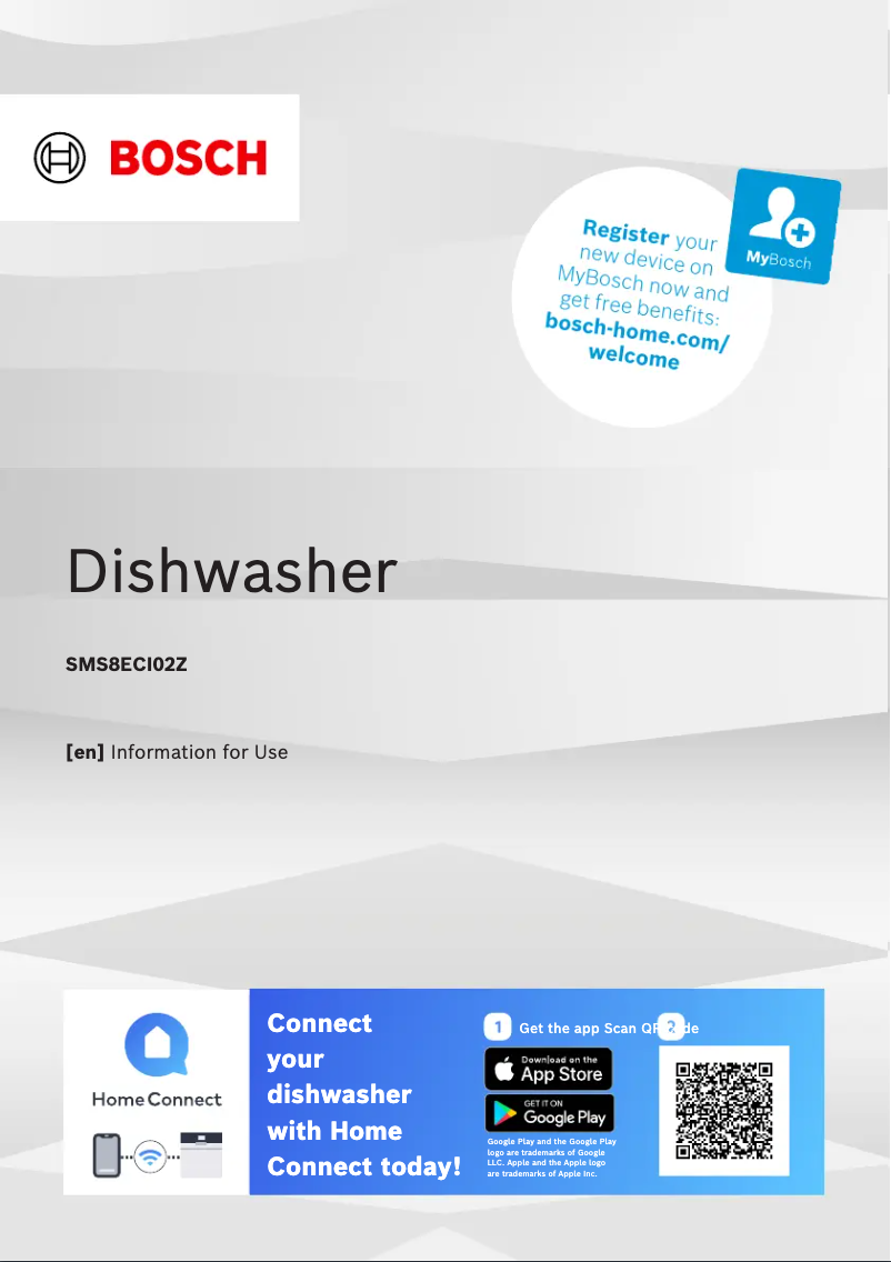 Page 1 of the manual User Manual Bosch SMS8ECI02Z