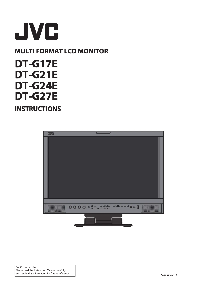 Page n°1 - Manuel utilisateur JVC DT-G24E