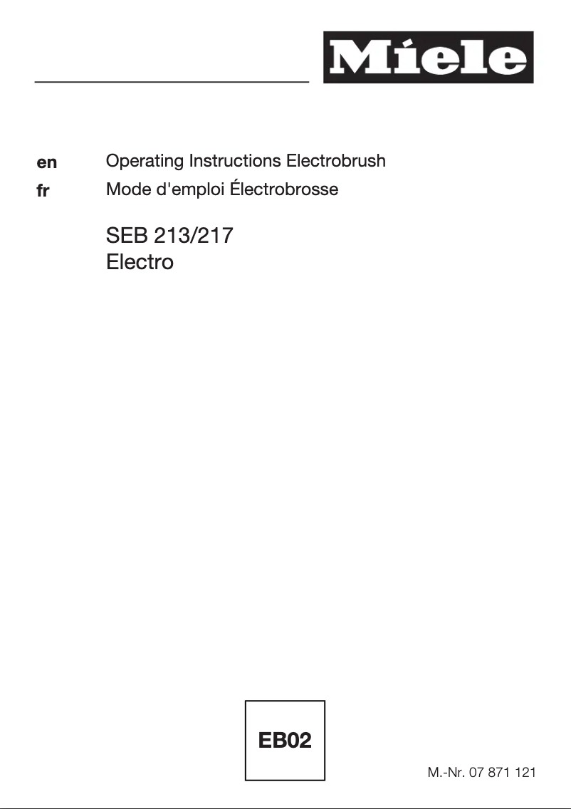Page n°1 - Fiche technique Miele SEB 217-3