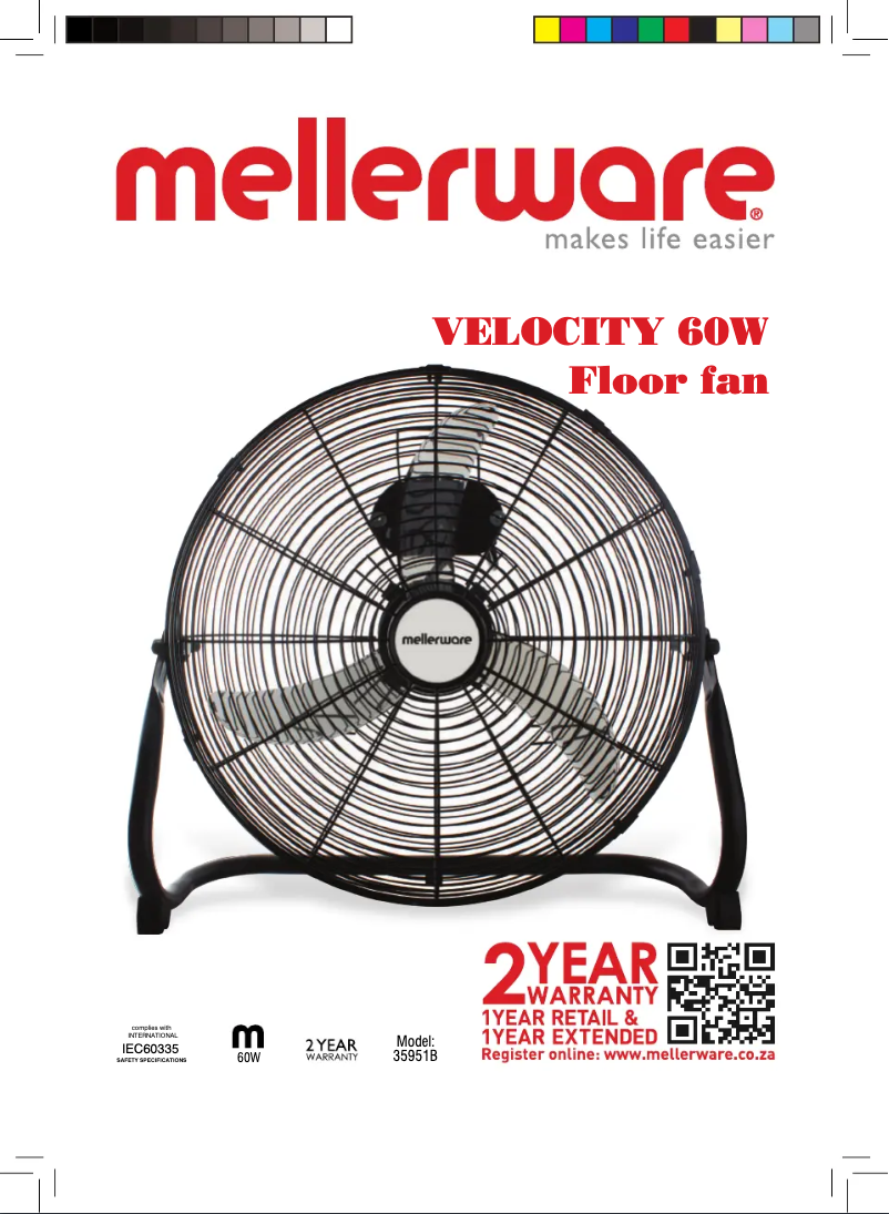 Page 1 de la notice Manuel utilisateur Mellerware Velocity 18 35951B