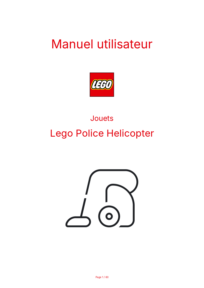 Page n°1 - Manuel utilisateur Lego Police Helicopter