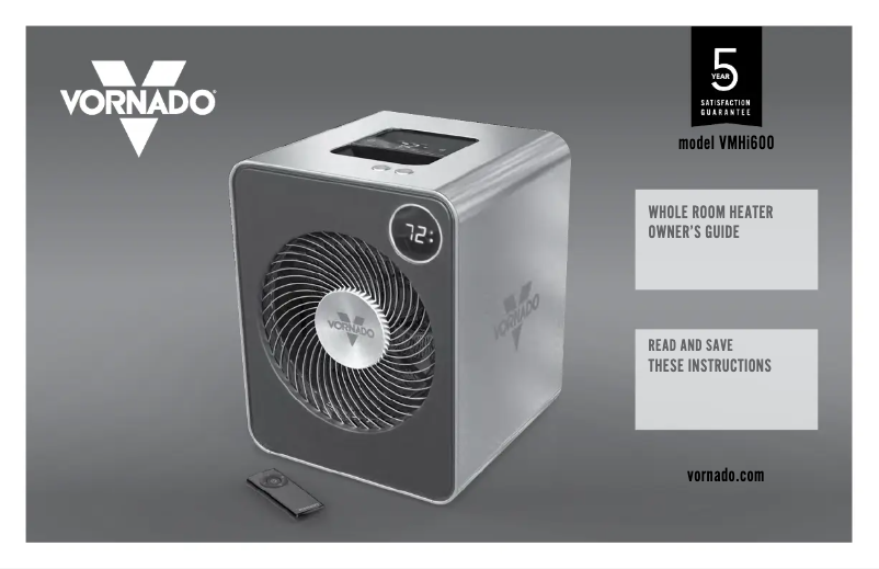 Page 1 de la notice Manuel utilisateur Vornado VMHi600