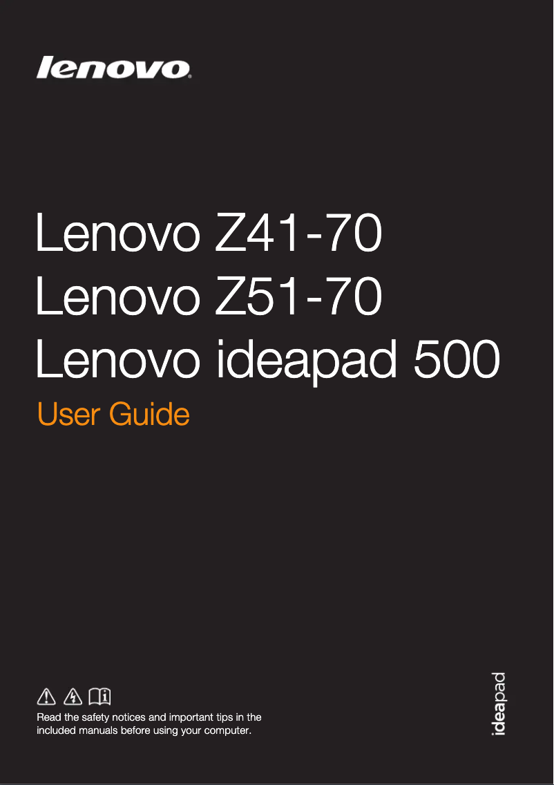 Page n°1 - Manuel utilisateur Lenovo IdeaPad 500