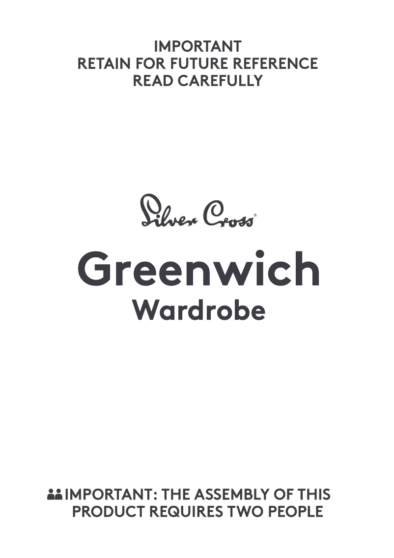 Page 1 de la notice Manuel utilisateur Silver Cross Greenwich Wardrobe