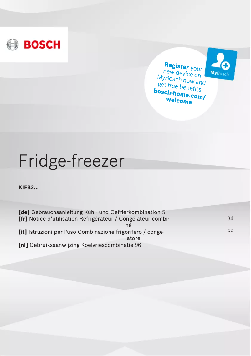 Page n°1 - Manuel utilisateur Bosch KIF82SDE0