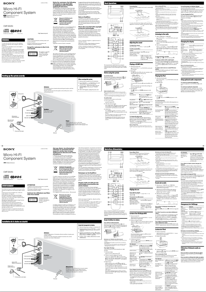 Image de la première page du manuel de l'appareil CMT-BX20I