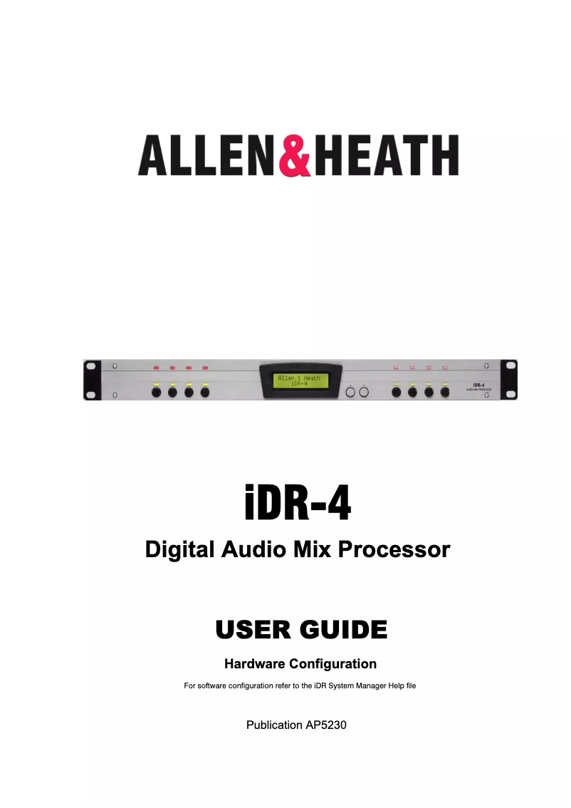 Page 1 de la notice Manuel utilisateur Allen & Heath iDR-4