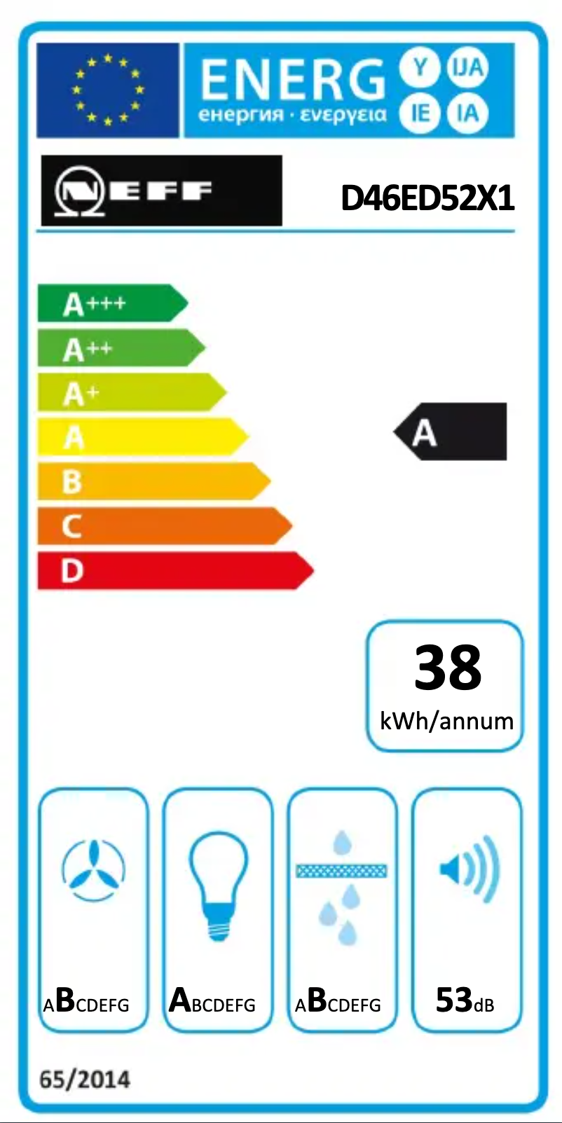 Page n°1 - Label énergétique Neff D46ED52X1