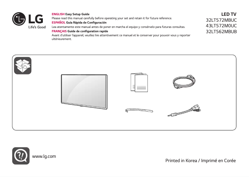 Page n°1 - Manuel utilisateur LG 32LT572MBUC