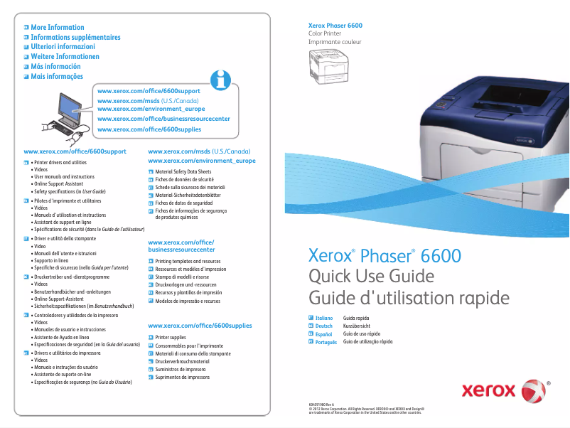 Page n°1 - Manuel utilisateur Xerox Phaser 6600DN