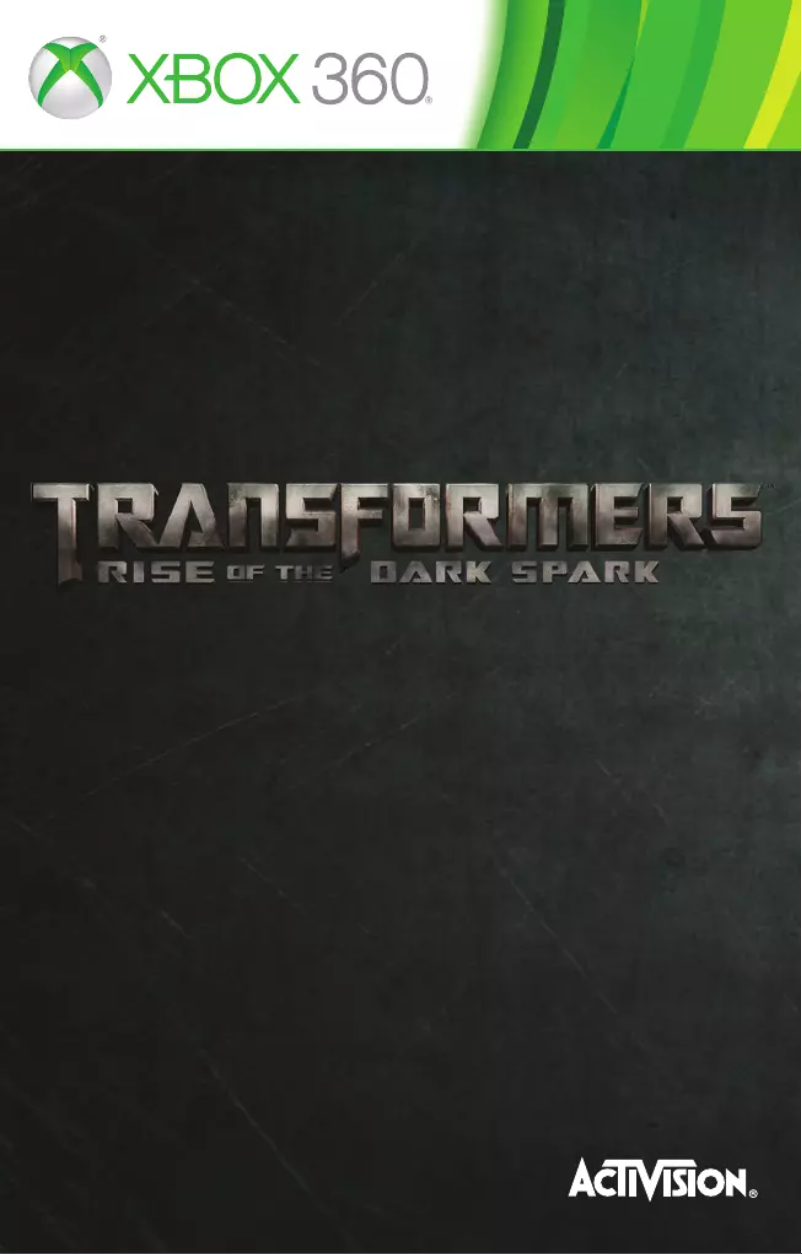 Image de la première page du manuel de l'appareil Transformers - Rise of the Dark Spark (Xbox 360)