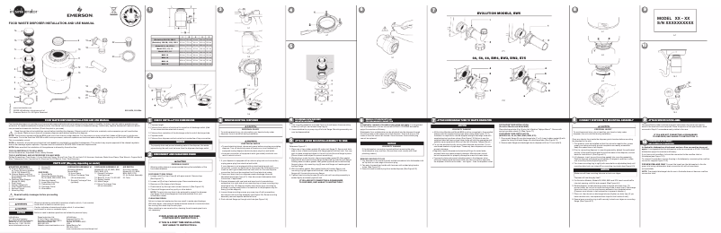 Page n°1 - Manuel utilisateur InSinkErator Evolution 250