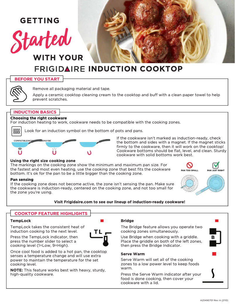 Page n°1 - Guide de démarrage rapide Frigidaire GCCI3667AB