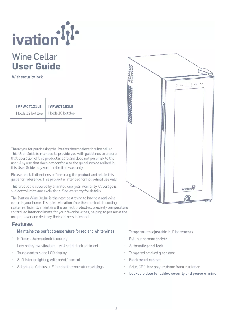 Image de la première page du manuel de l'appareil IVFWCT181LB