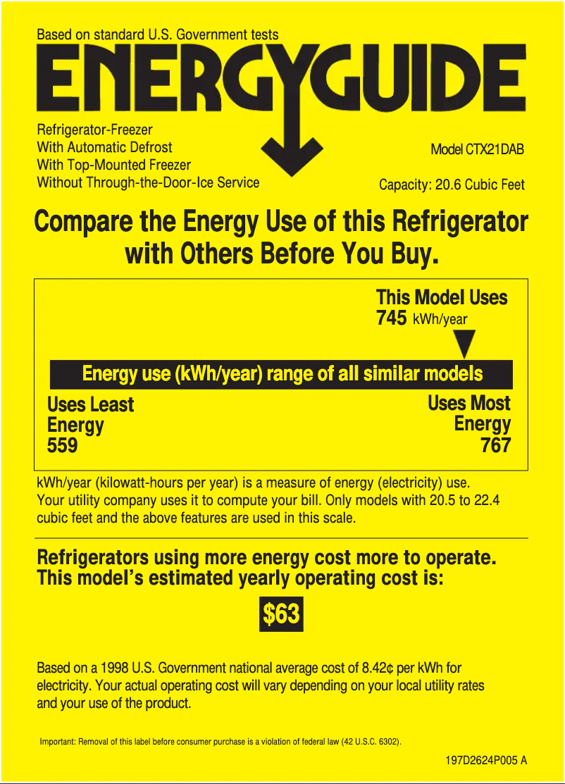 Page n°1 - Label énergétique Hotpoint CTX21DABAA