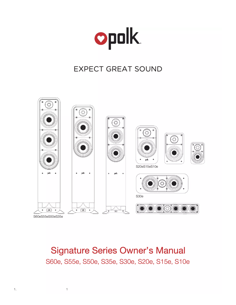 Page 1 de la notice Manuel utilisateur Polk Signature S60E