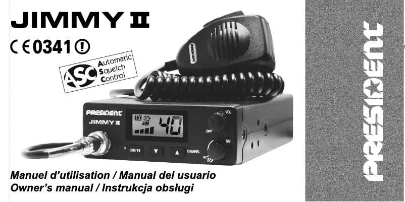 Page 1 de la notice Manuel utilisateur President Jimmy II