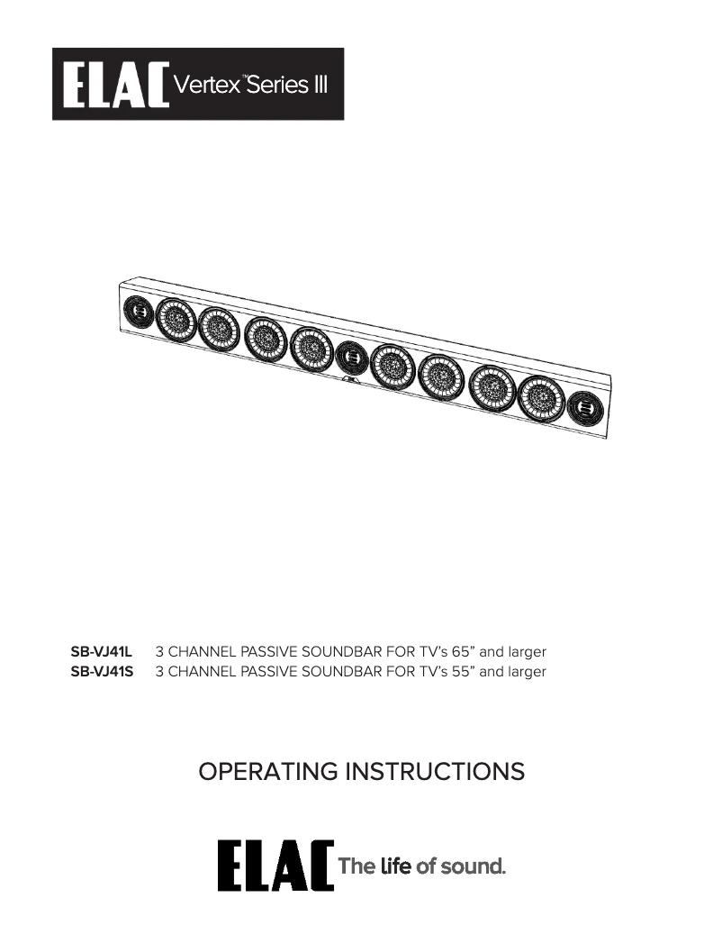 Page n°1 - Manuel utilisateur ELAC Vertex III SB-VJ41L