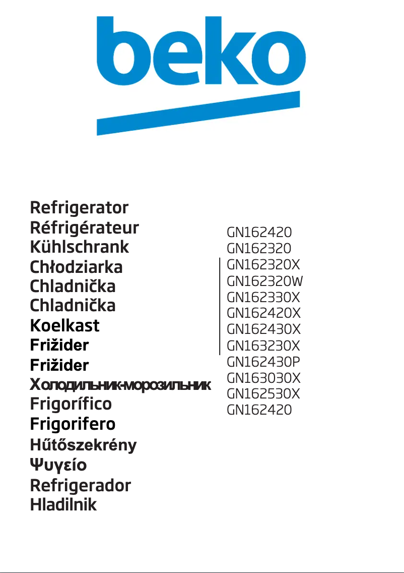 Page n°1 - Manuel utilisateur Beko GN 162430 P