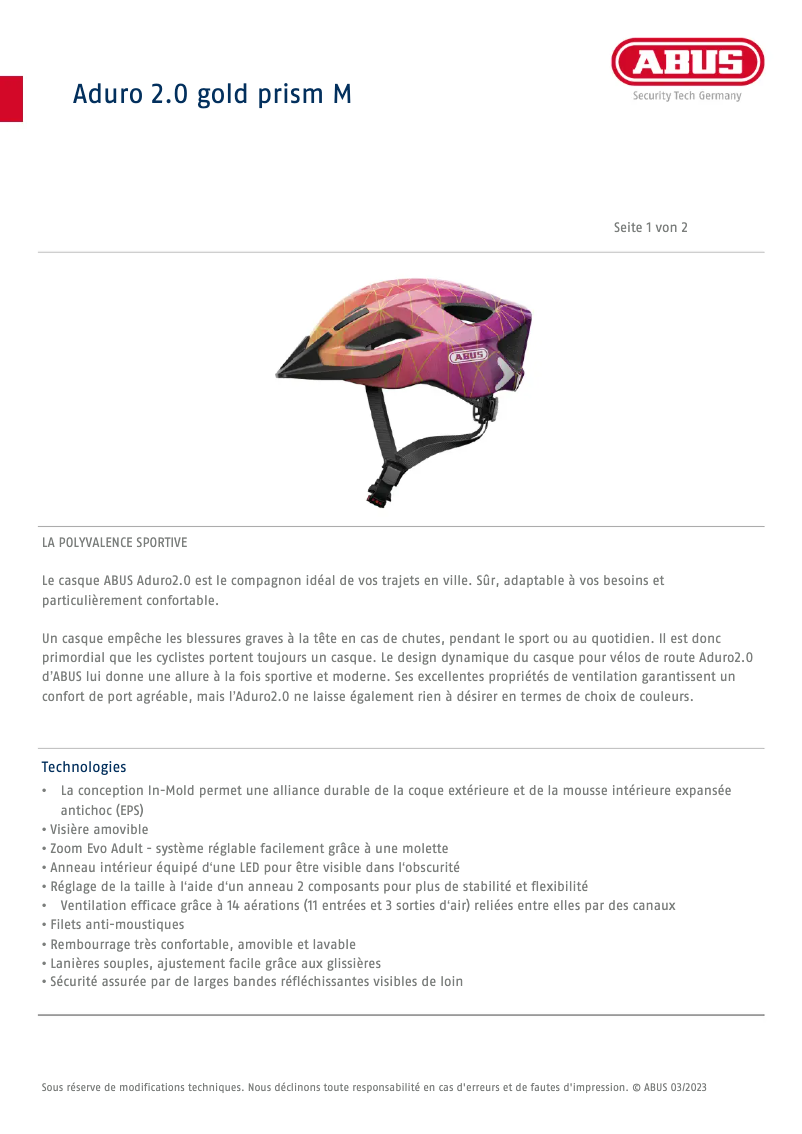 Imagen de la primera página del manual del dispositivo Aduro 2.0