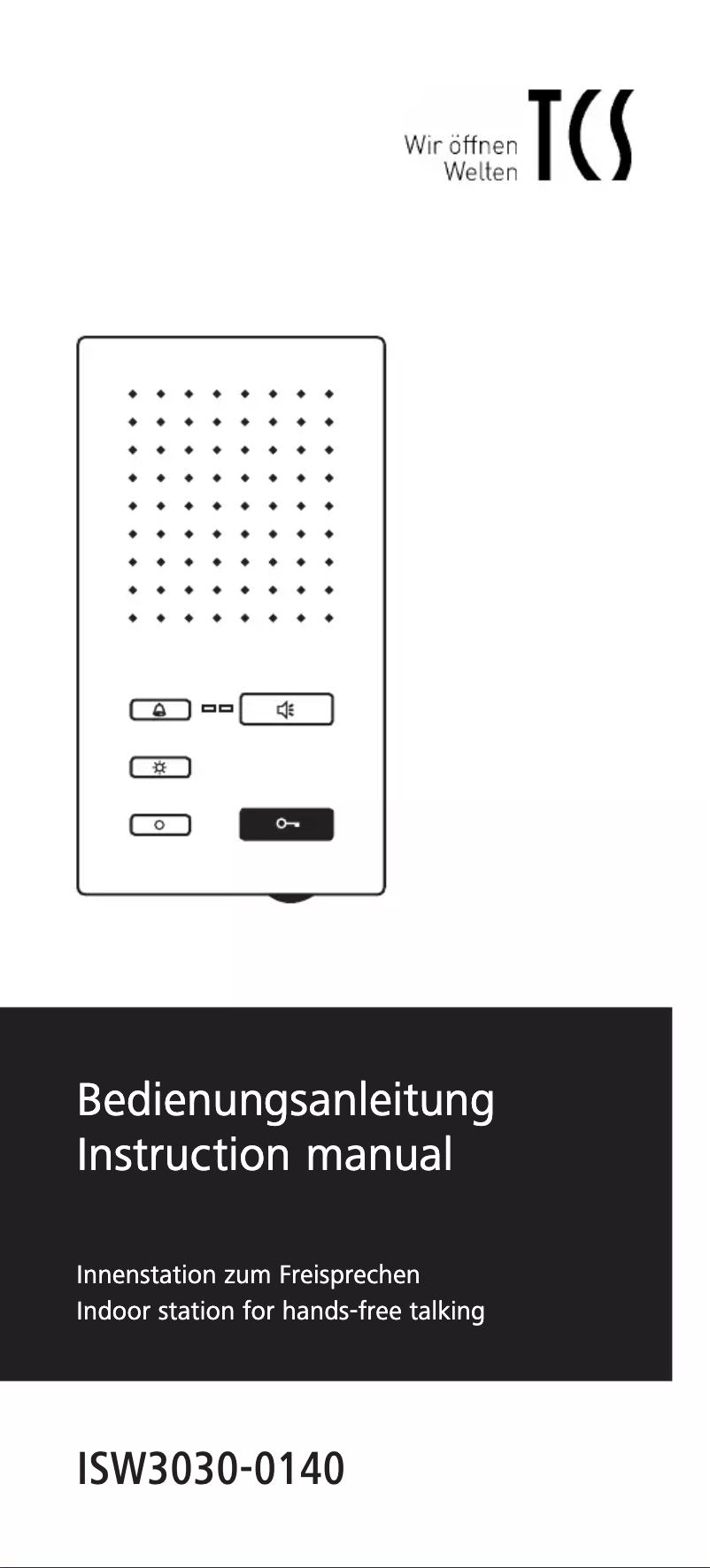 Page n°1 - Manuel utilisateur TCS ISW3030-0140
