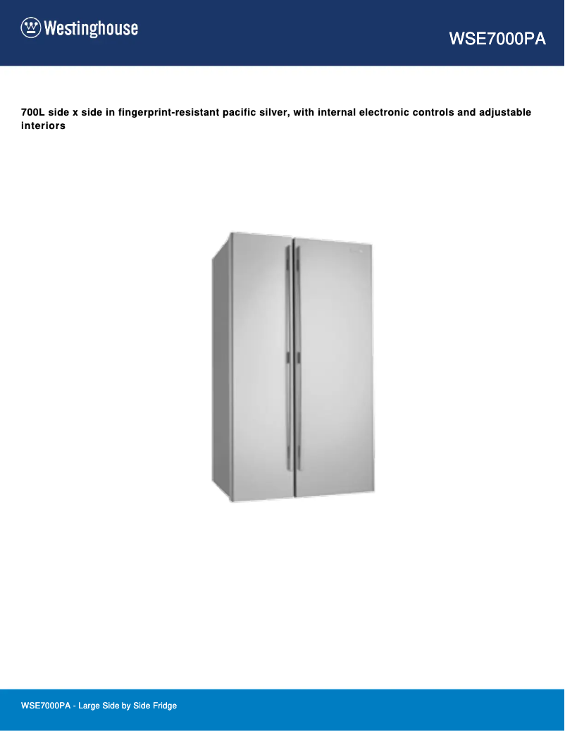 Image de la première page du manuel de l'appareil WSE7000PA