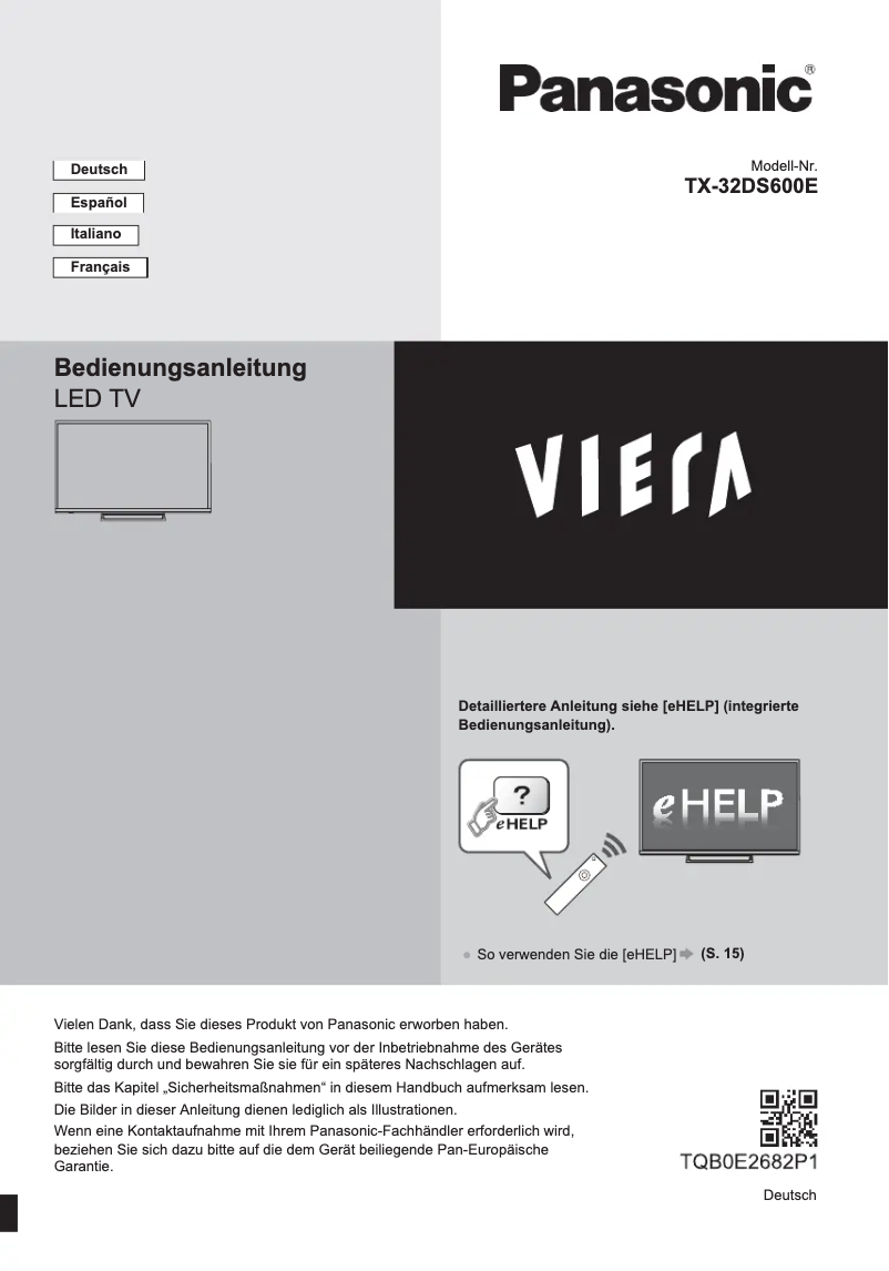 Página 1 del manual Guía de inicio rápido Panasonic Viera TX-32DS600E