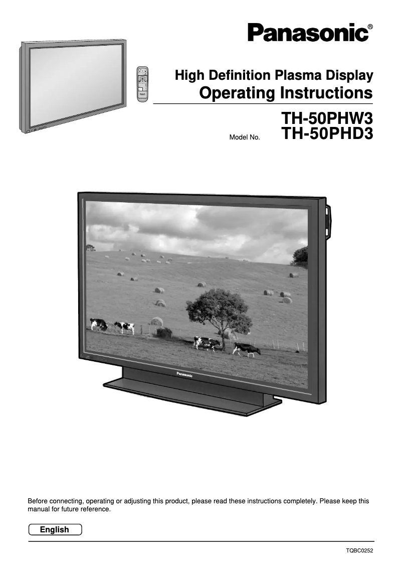 Página 1 del manual Manual de usuario Panasonic TH-50PHW3