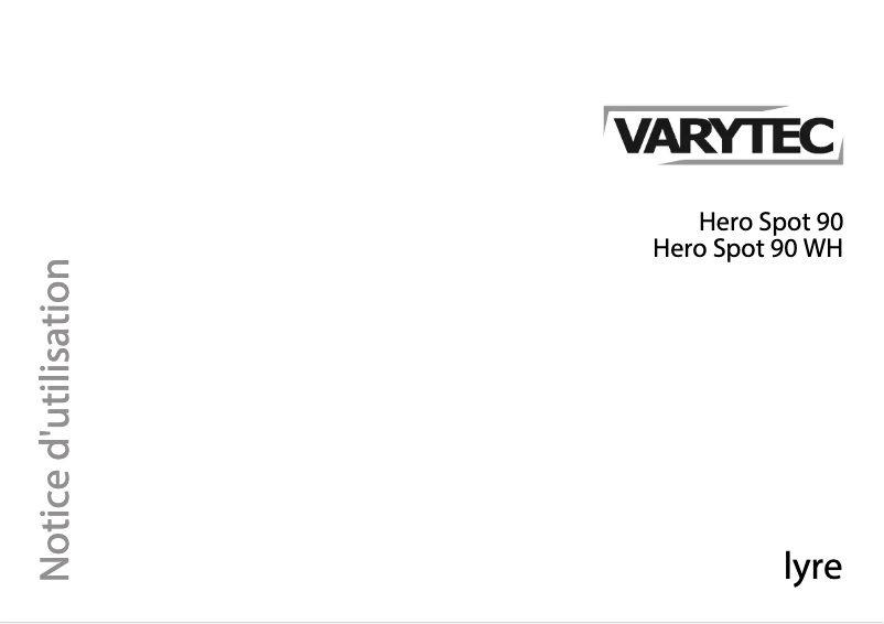 Page n°1 - Manuel utilisateur Varytec Hero Spot 90 WH