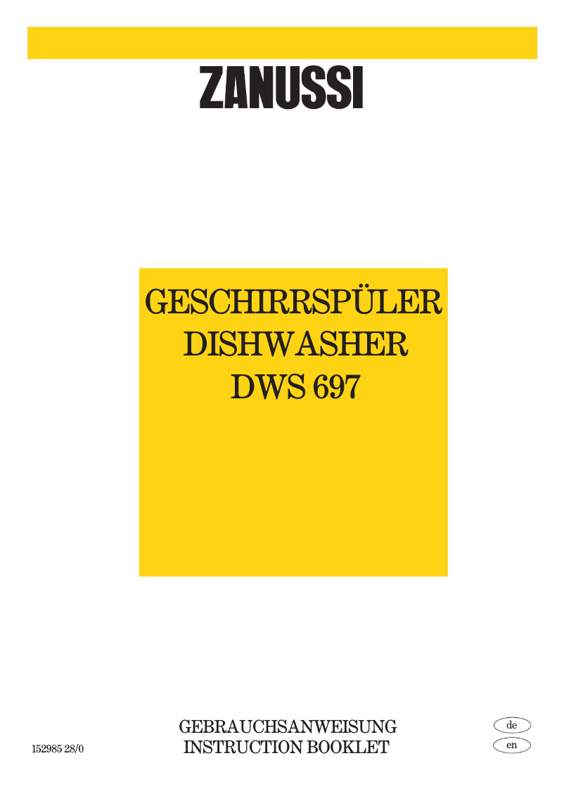 Page n°1 - Manuel utilisateur Zanussi DWS697S