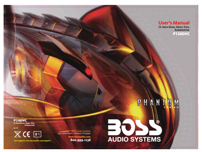 Page n°1 - Manuel utilisateur Boss Phantom P126DVC